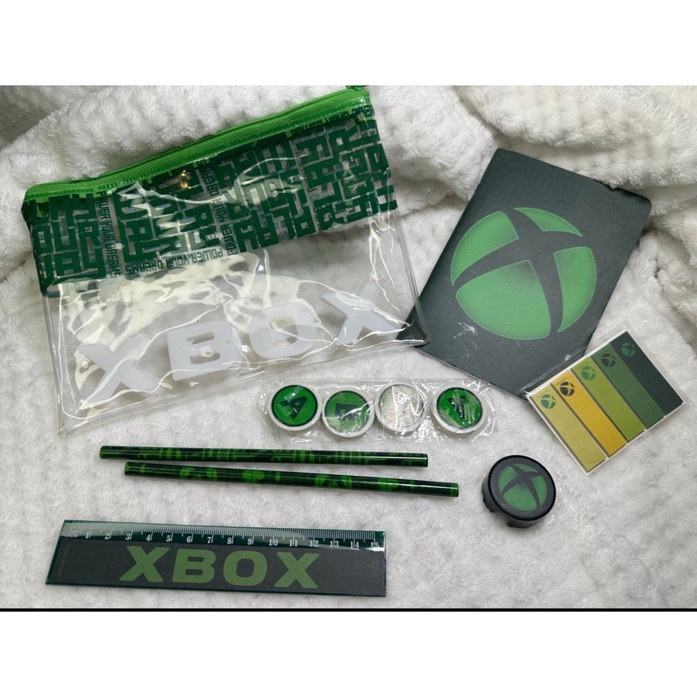 Xbox Stationary Set Pencil Case Pouch With‎ Notebook Ruler And Erasers